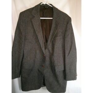 Vintage Craig Scott Herringbone Blazer Sport Coat Two Button Brown Mens Size 40L